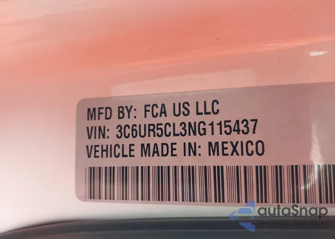 2022 Ram 2500 Tradesman 4X4 6'4 Box из США, поврежденный, VIN 3C6UR5CL3NG115437